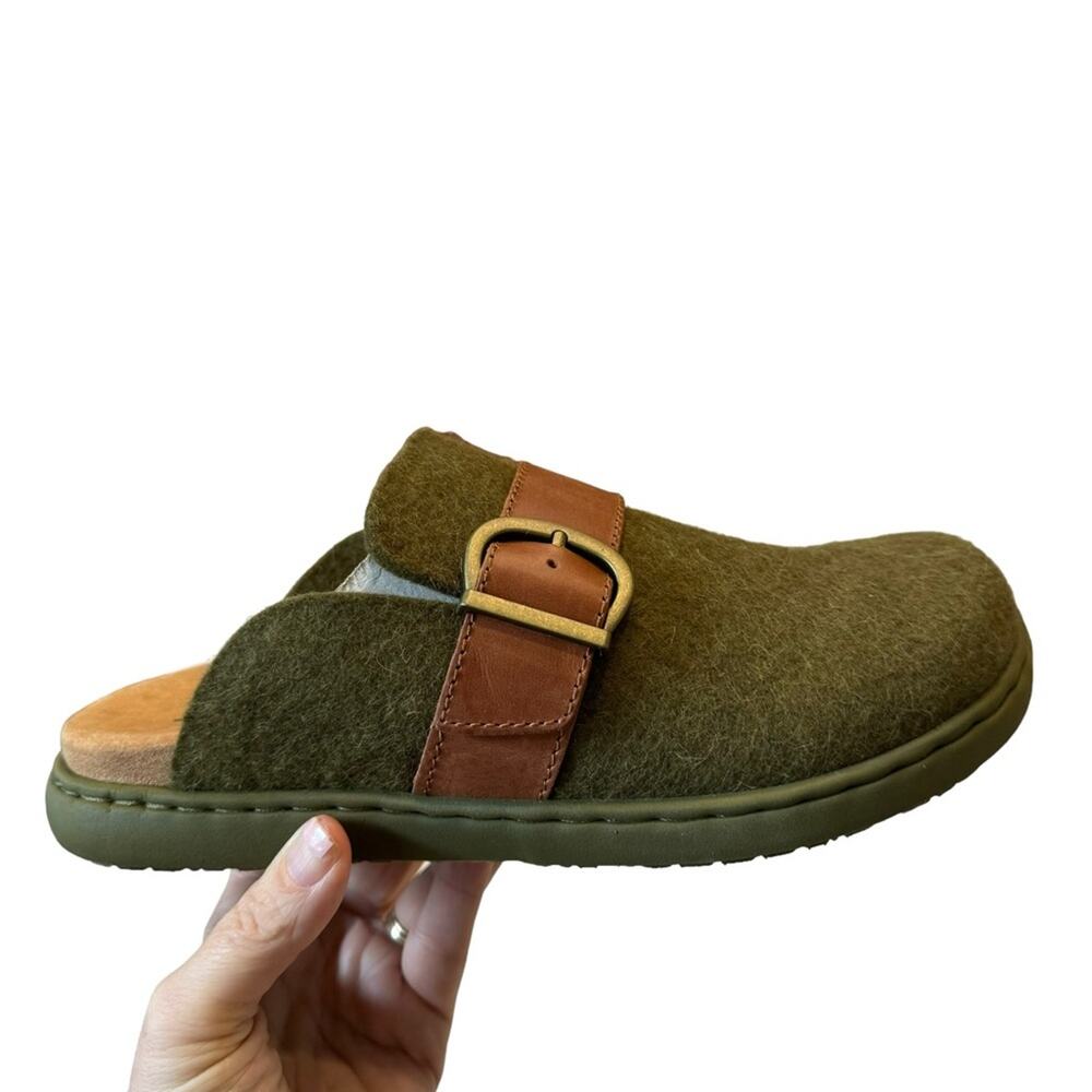 BORN Shoes Lia Felted GreenWool Slip Ons Comfort Womens Size 7 Retail $90 - Picture 3 of 5